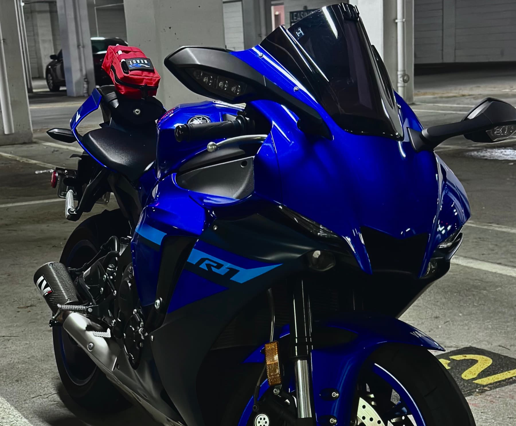 R.E.A.C.T. Trauma Kit mounted on a motorcycle